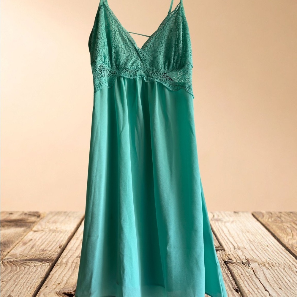 INC International Concepts Teal Lace Chemise